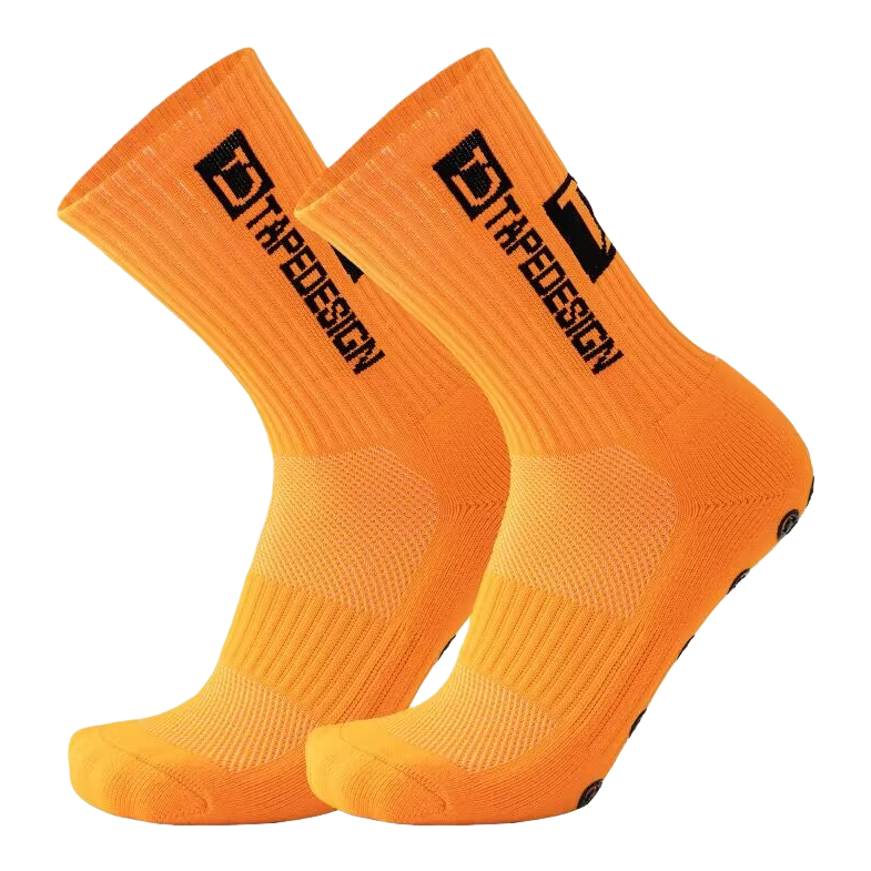 Orange sporty casual cotton socks for men and women, long and trendy socks Item Picture