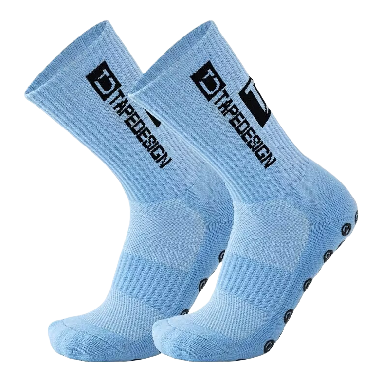 Light blue sporty casual cotton socks for men and women, long and trendy socks Item Picture