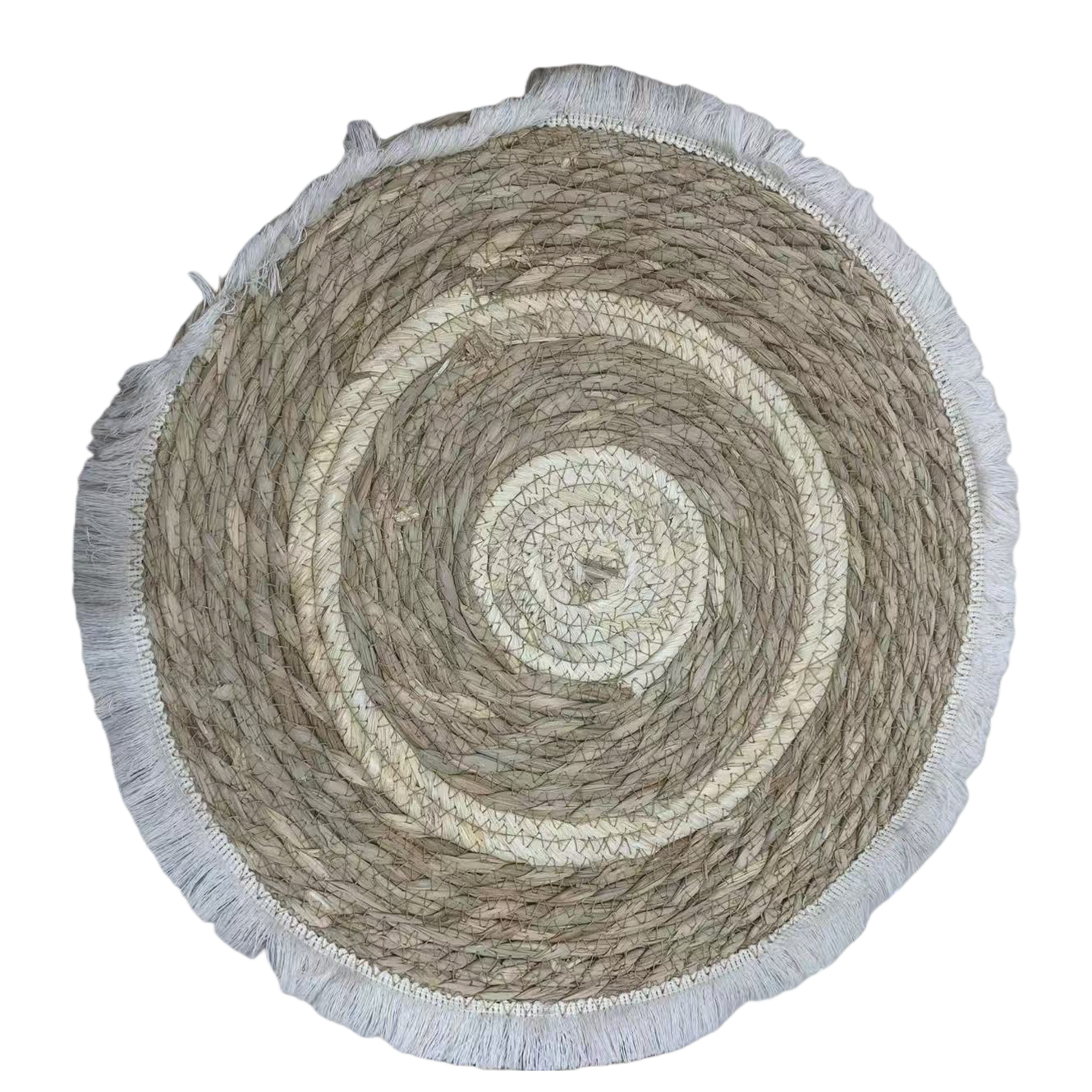 Woven circular plush patchwork floor mat, coconut coir door mat, children's climbing mat, moisture-proof outdoor leisure 093008166 Item Picture