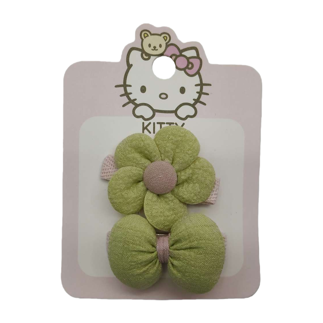 Hello Kitty Green Flower Acetate Grab Shark Clip Hairpin Item Picture
