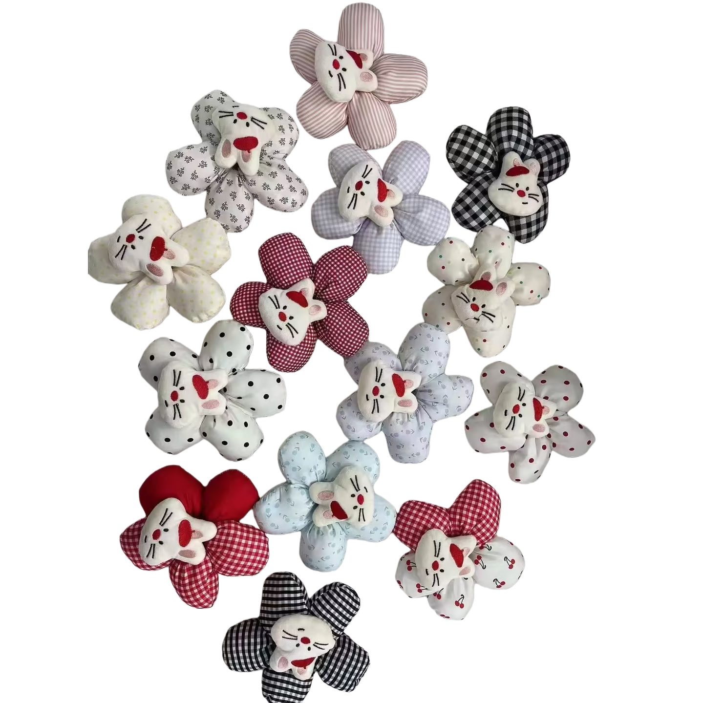 Korean sweet candy-colored heart-shaped bow hair band, girls' ponytail hair tie, versatile children's bun hair sausage band Item Picture