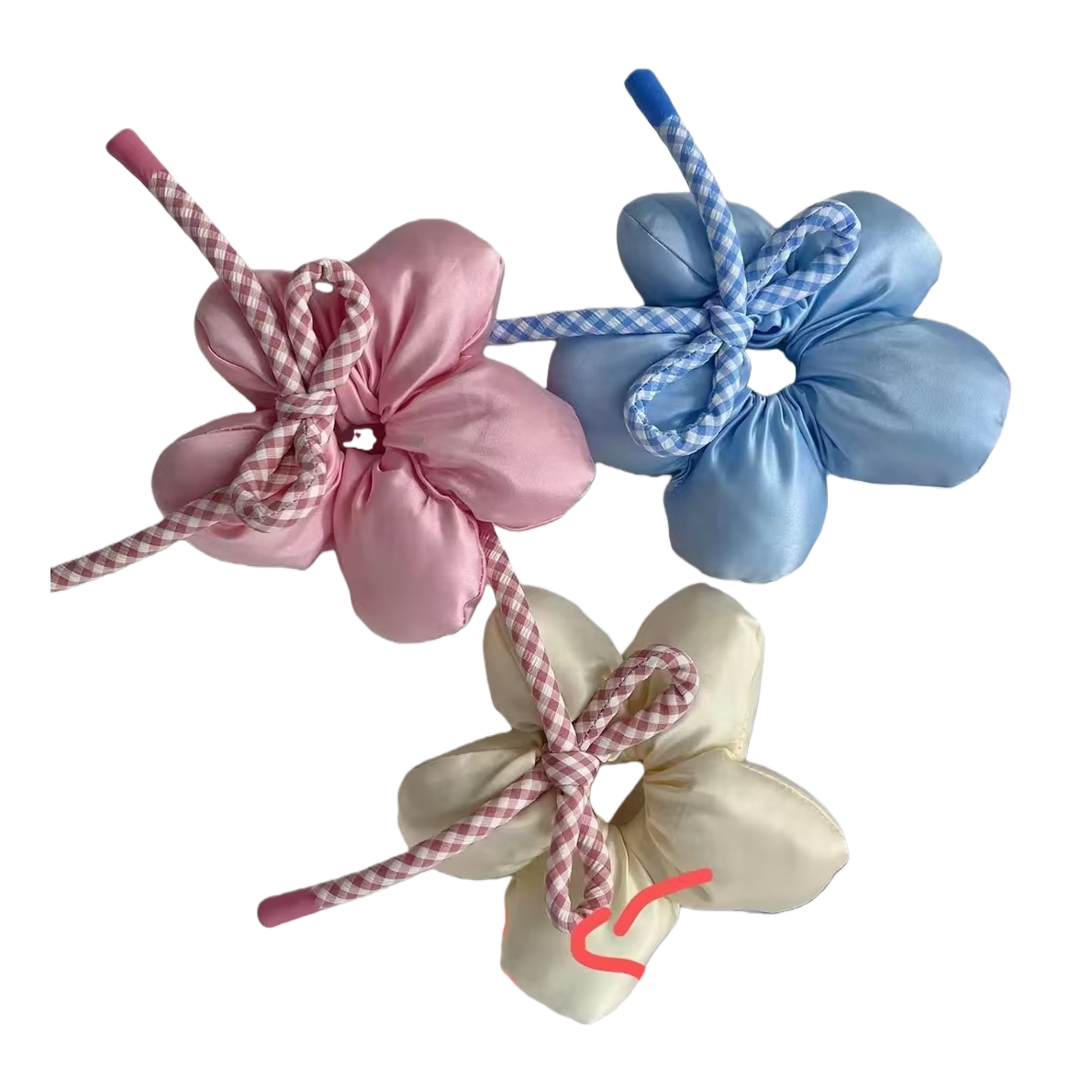 Korean-style bow lace large intestine hair tie for women, oversized tied hair, laid-back style headband headwear Item Picture