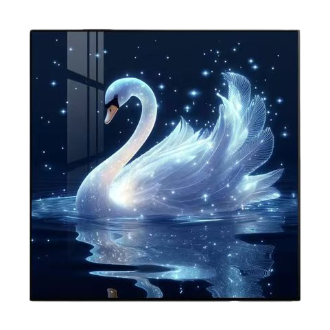 Modern art swan decorative painting, mural hanging painting, diamond sofa background decorative painting, electricity meter box decorative painting Item Picture