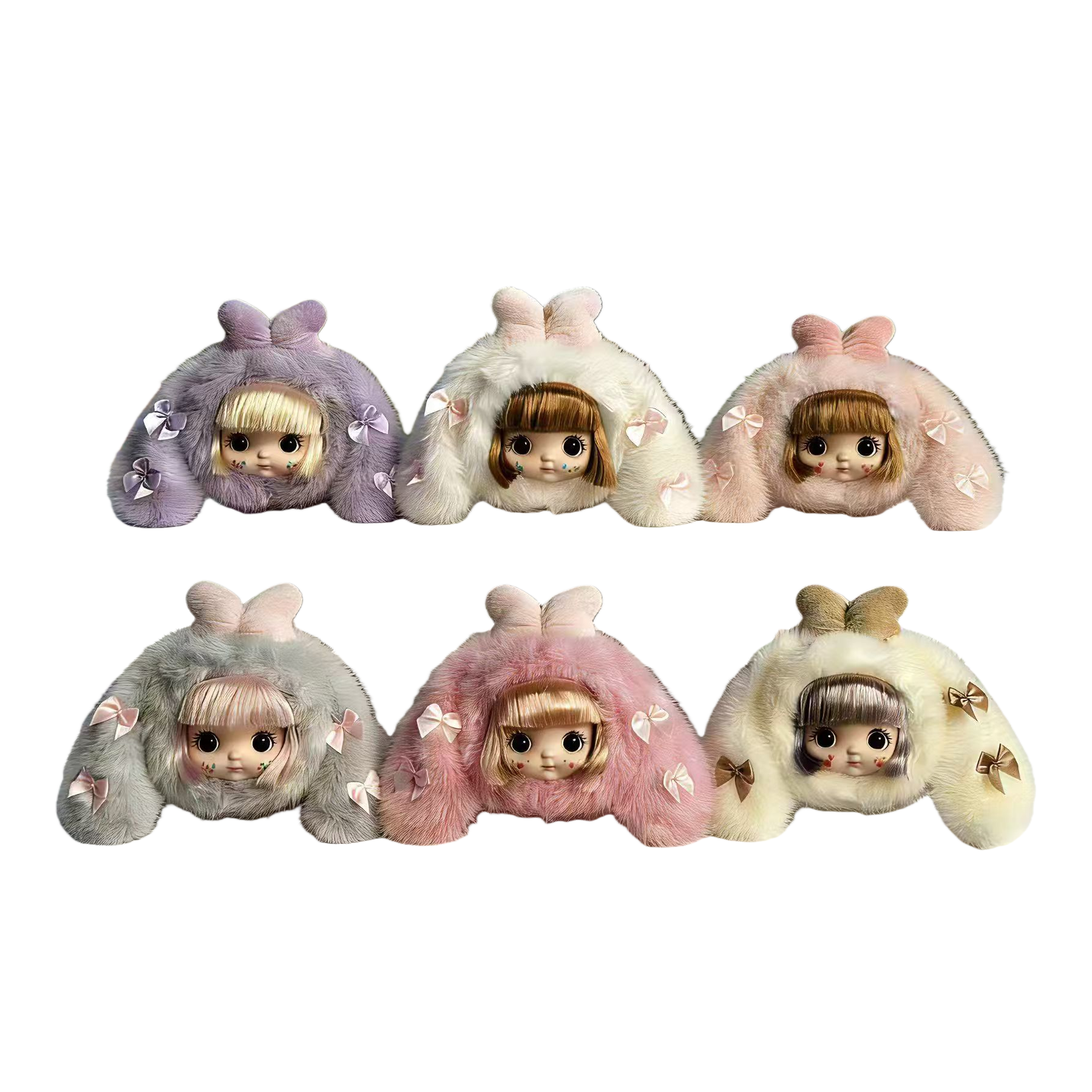 Influenzer explosivo estilo suave peluche conejo orejas largas bolsa colgante adolescente corazón explosivo cute muñeca pequeño colgante al por mayor Item Picture
