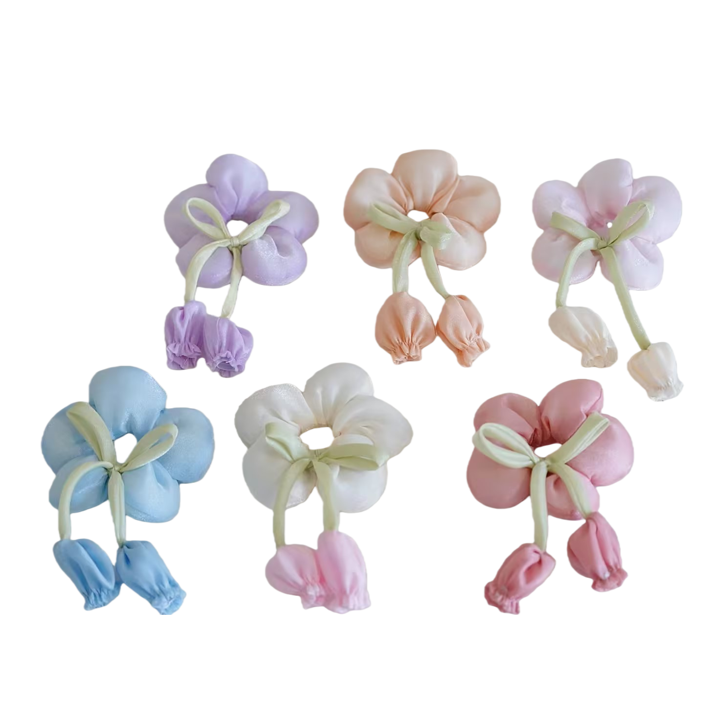 Princess Korean-style tulip hair band, flower large intestine hair band, women's hair tie, headband, atmosphere headwear, children's rubber band Item Picture