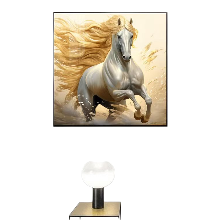 From the living room sofa background wall of the blood-sweating horse to the large-sized hanging paintings in the office and study of the successful boss Item Picture