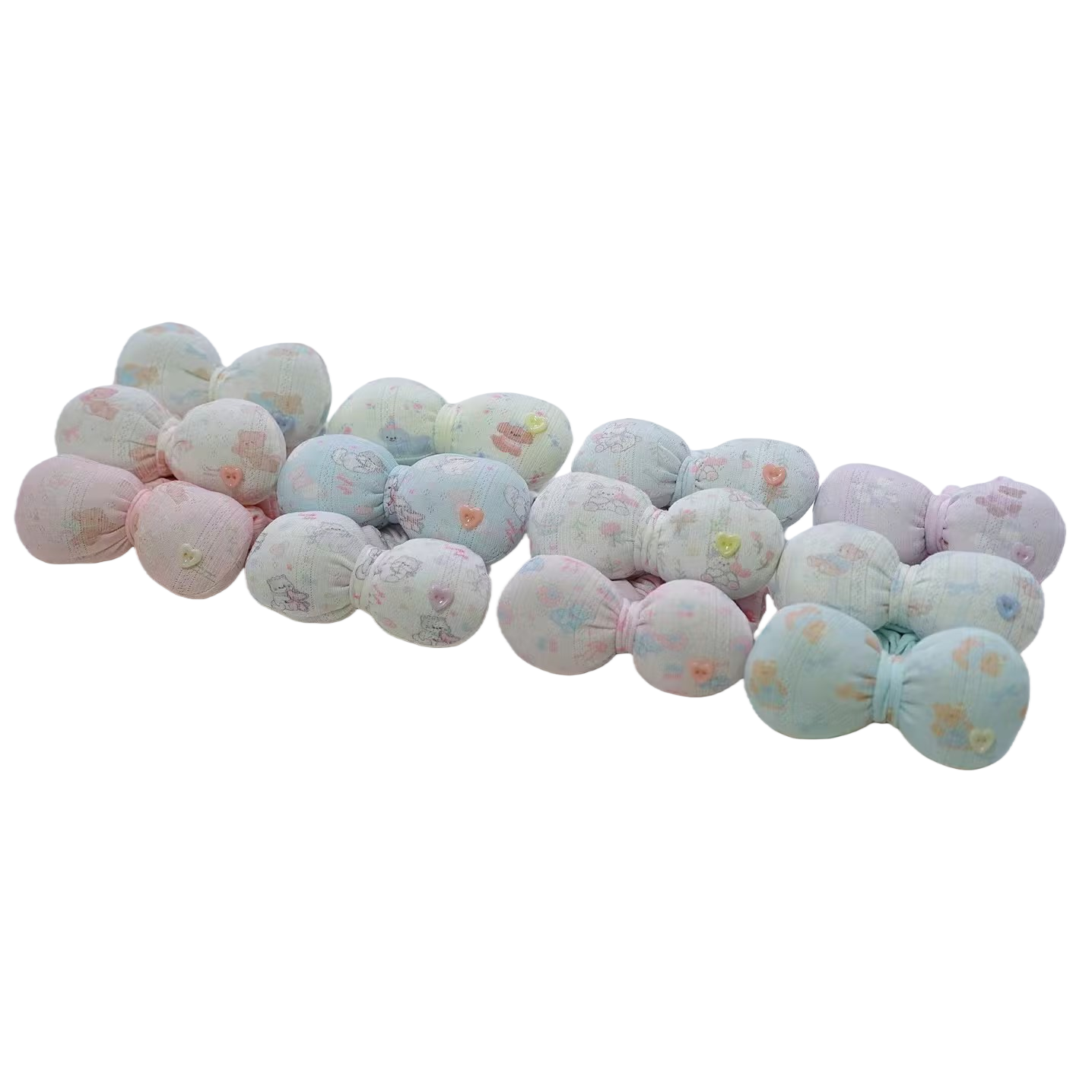 Sweet and versatile fabric three-dimensional cotton-filled children's flower hair accessory, floral bow, girl's bun head bow Item Picture