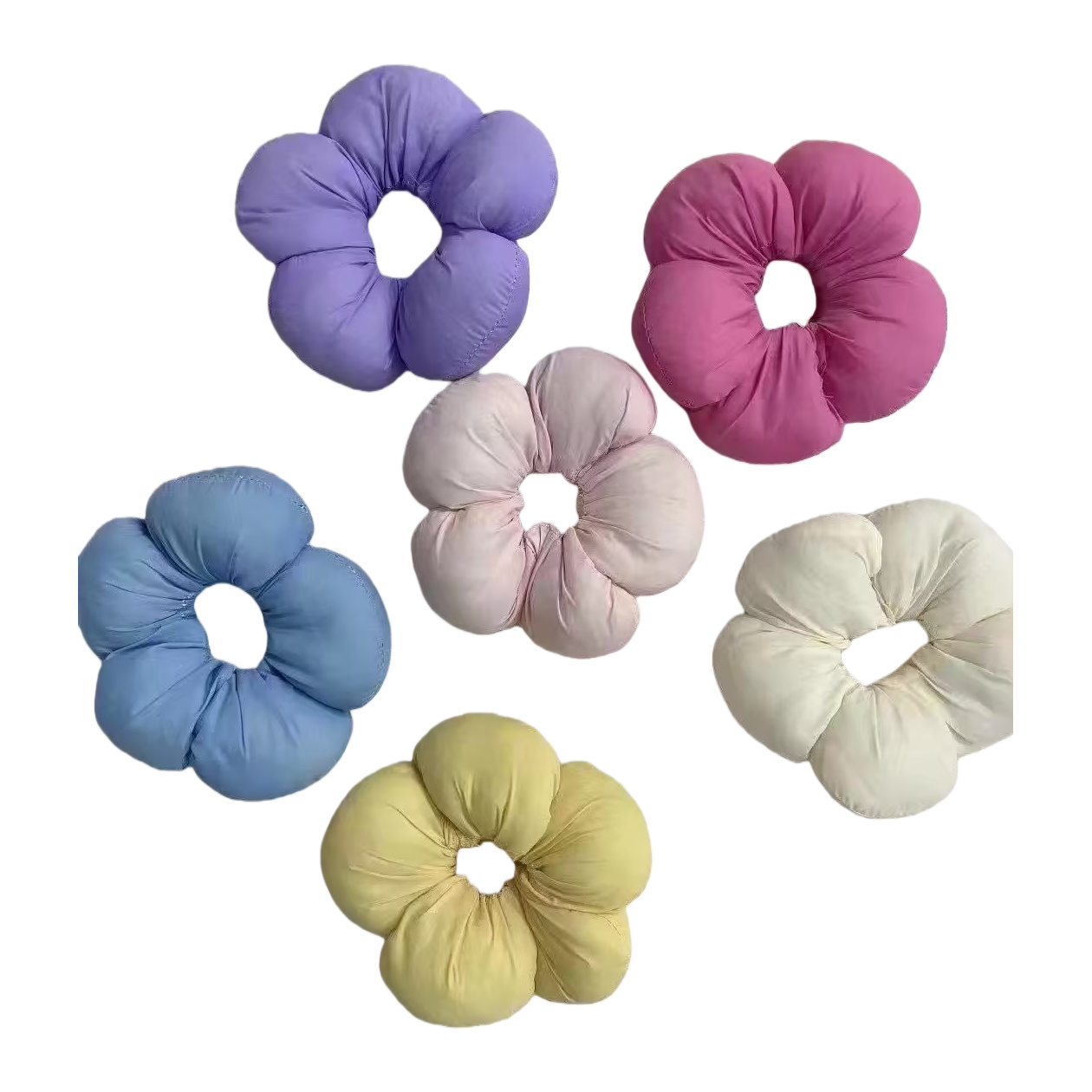 Cute cotton-filled hair band with satin trim, large intestine band, school-style bun hair tie, versatile and won't damage your hair Item Picture
