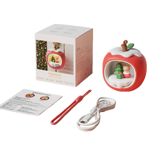 Apple House atmosphere light, wishing Apple, cute shape, beautiful decoration, warm light, warm night light Item Picture