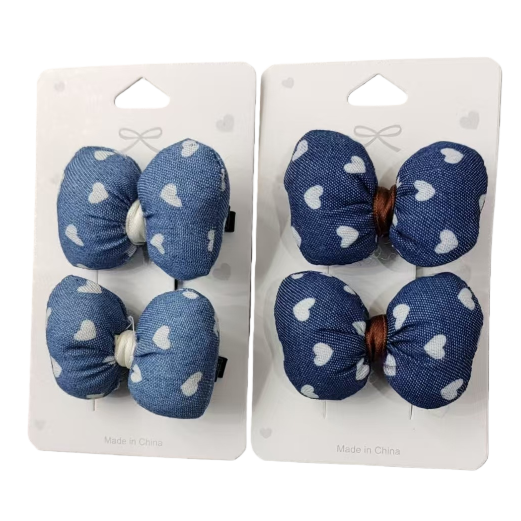 Blue heart-shaped bow acetate shark clip, grappling clip and hairpin Item Picture