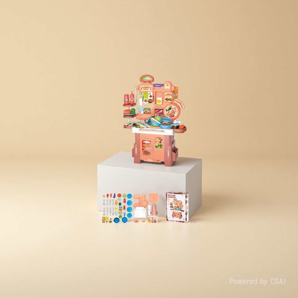 Children's toys, kitchen counter, mini kitchen, kitchenware, toys, girls' small toys details Picture
