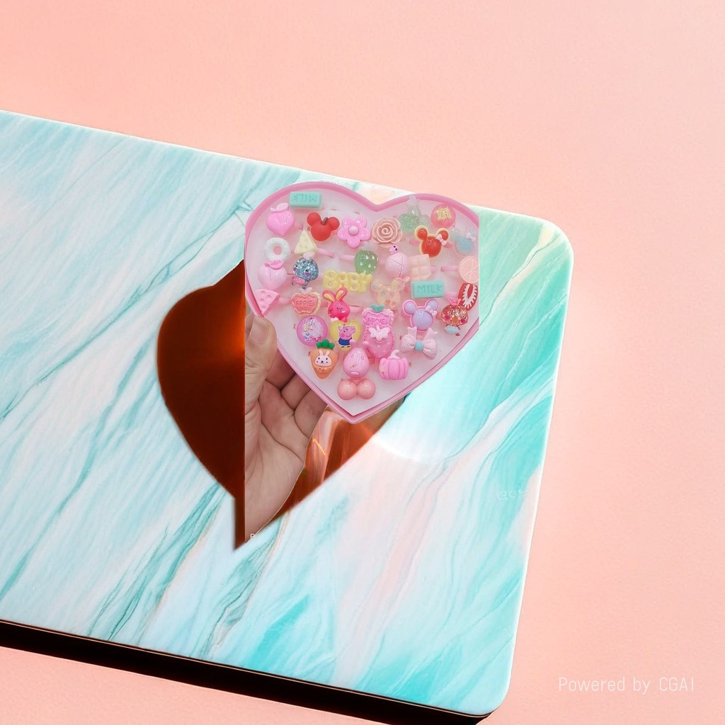 Heart-shaped hairpin box, jewelry bag box, necklace, card, accessory storage cloth bag, jewelry box, cardstock details Picture