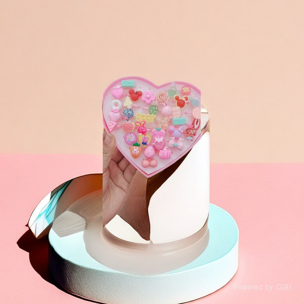 Heart-shaped hairpin box, jewelry bag box, necklace, card, accessory storage cloth bag, jewelry box, cardstock
