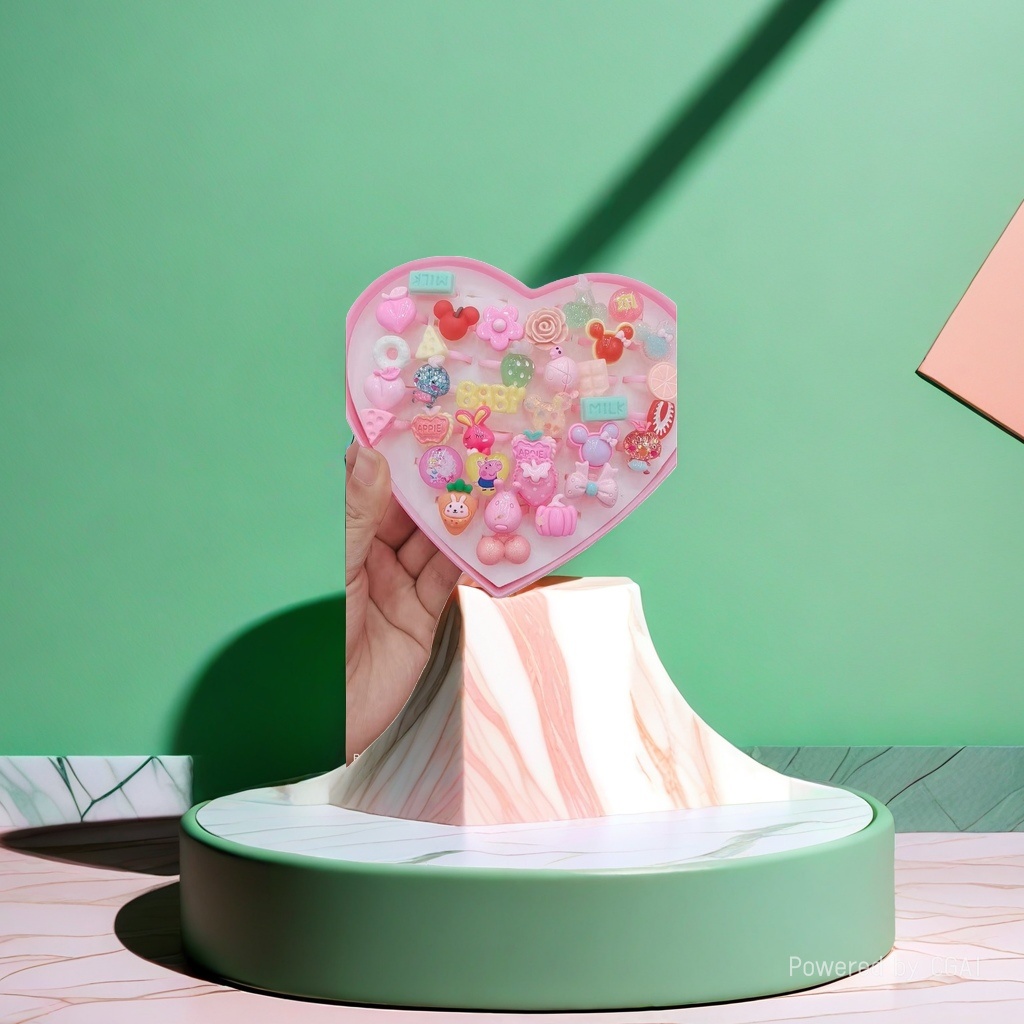 Heart-shaped hairpin box, jewelry bag box, necklace, card, accessory storage cloth bag, jewelry box, cardstock Application Scenario