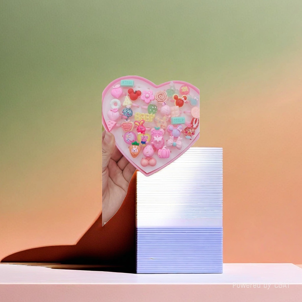 Heart-shaped hairpin box, jewelry bag box, necklace, card, accessory storage cloth bag, jewelry box, cardstock Specification image