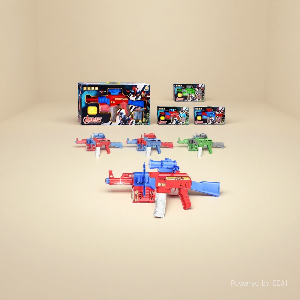 Avengers 3-in-1 soft bullet gun toy Water bullet gun Electric M416 Lighting and sound effects Application Scenario