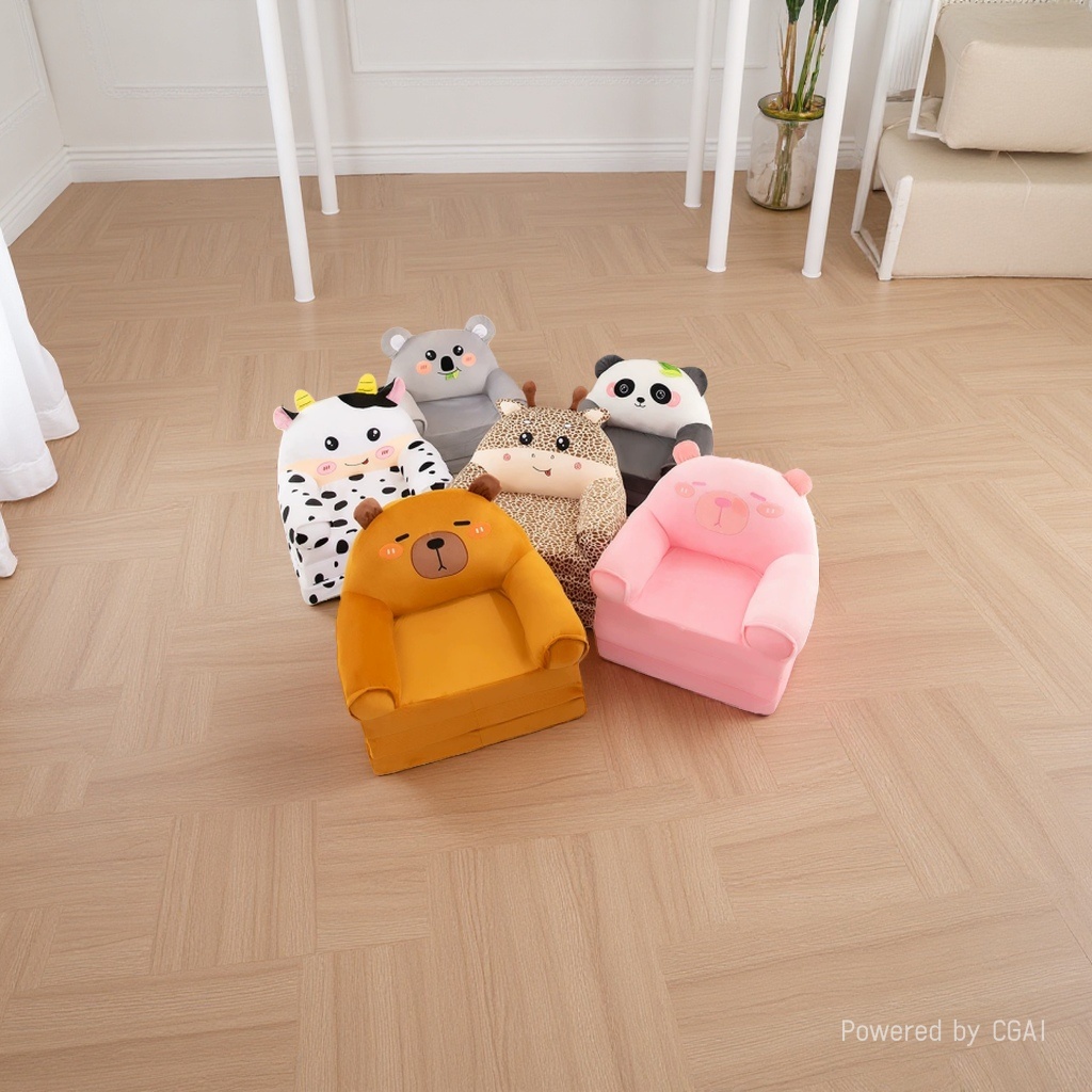 Children's sofa, cartoon animals, cute boys and girls, lazy lying seats, baby stools, kindergarten nap MATS Specification image