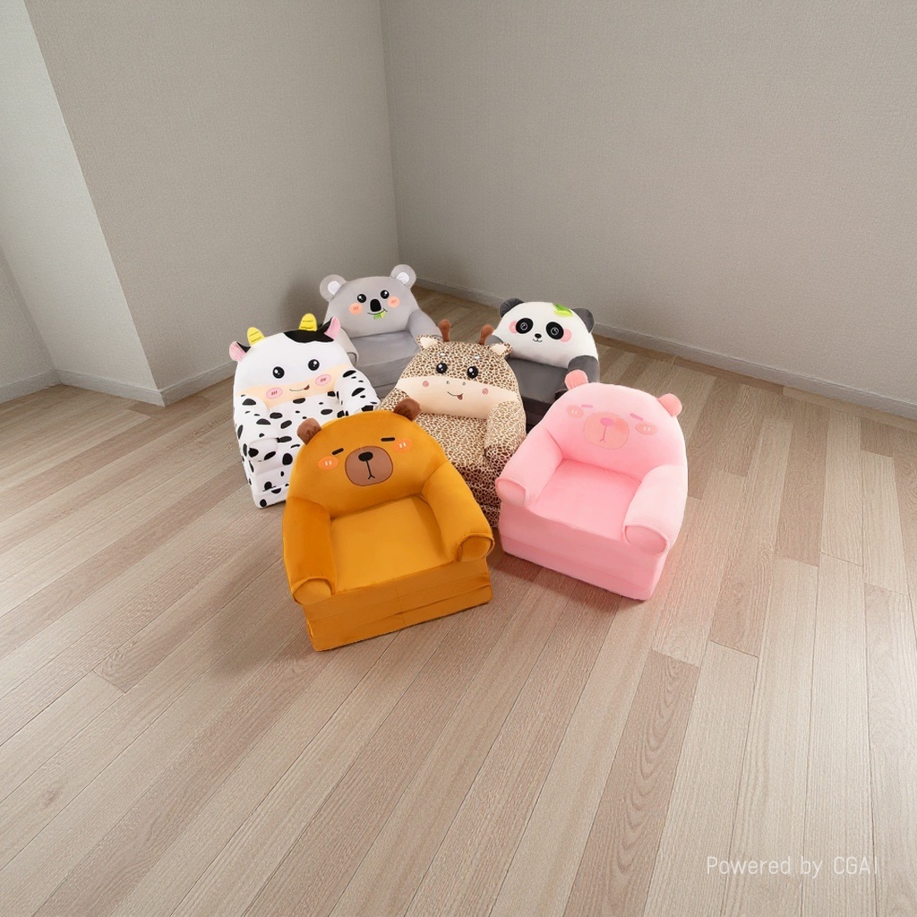 Children's sofa, cartoon animals, cute boys and girls, lazy lying seats, baby stools, kindergarten nap MATS Application Scenario