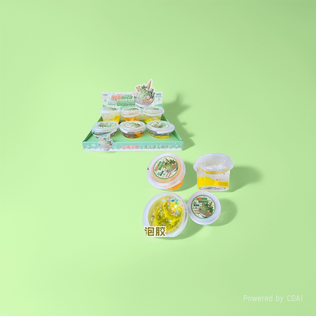 Matcha ice cream sequin bubble glue bubble toy set for children, summer cartoon smoke bubble machine
