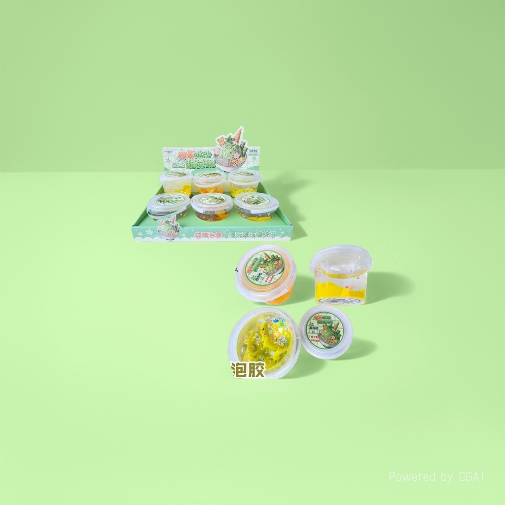 Matcha ice cream sequin bubble glue bubble toy set for children, summer cartoon smoke bubble machine details Picture