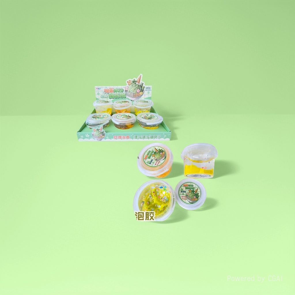 Matcha ice cream sequin bubble glue bubble toy set for children, summer cartoon smoke bubble machine Specification image