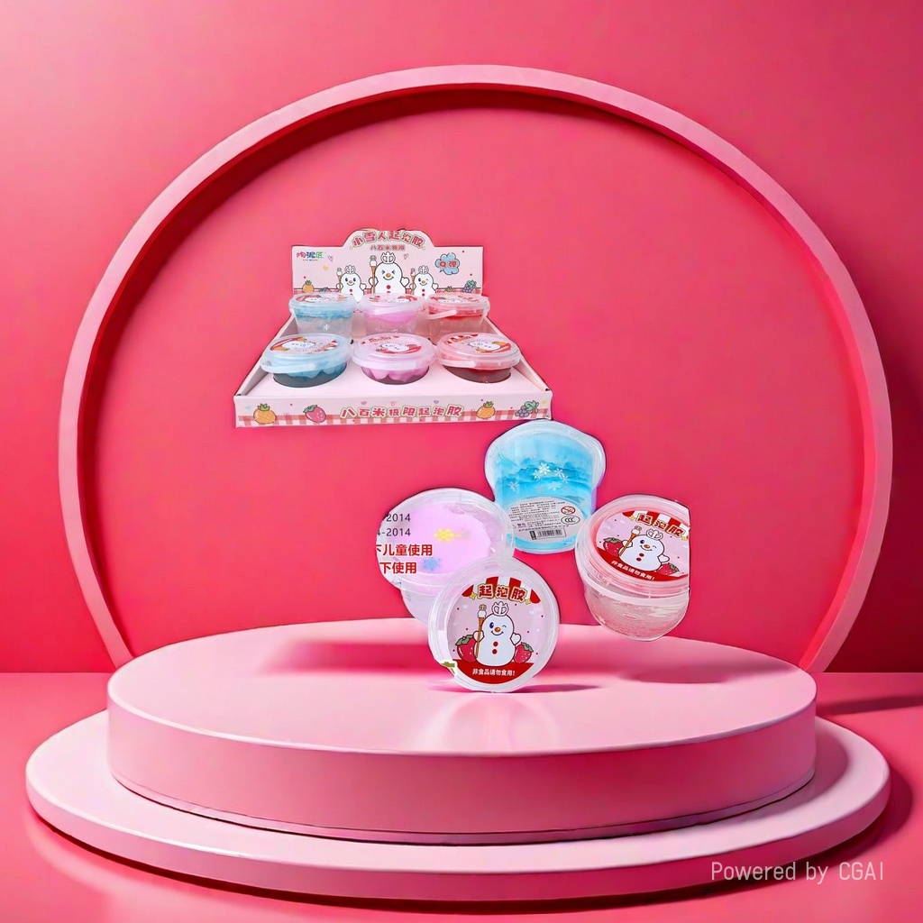 Little Snowman Two-color bubble glue children's toy, colored clay, ultra-light clay, space sand Specification image