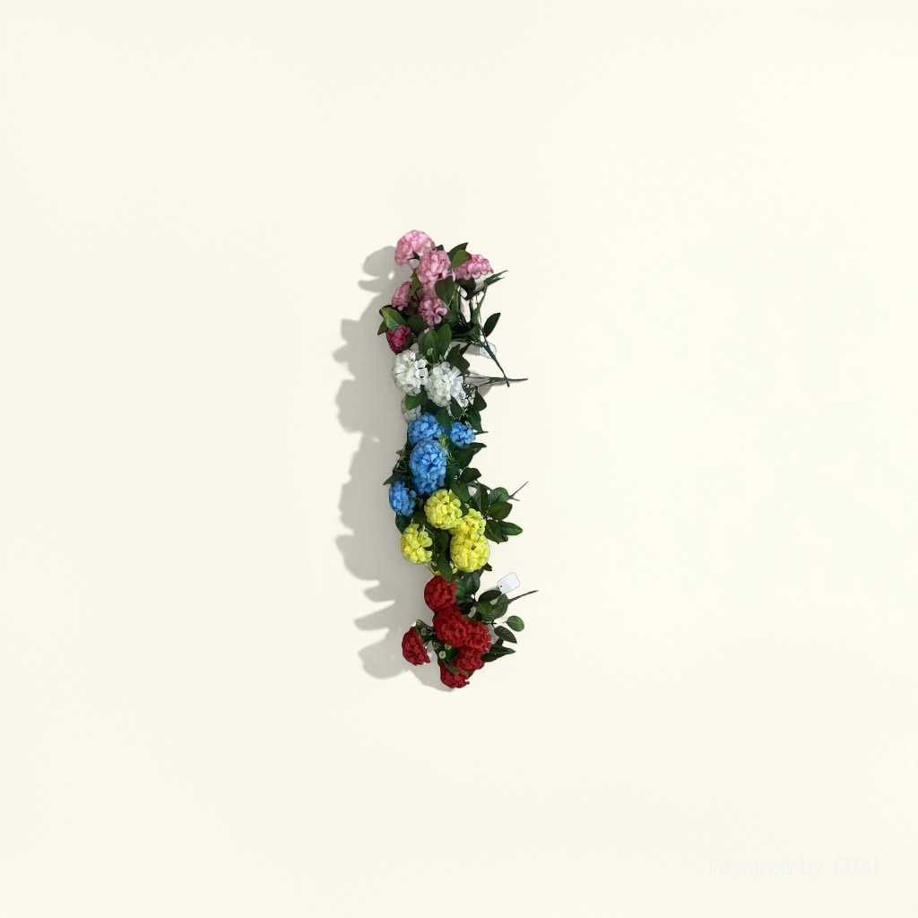 Monet's Garden colorful simulated plastic bouquet of 7 small chrysanthemums