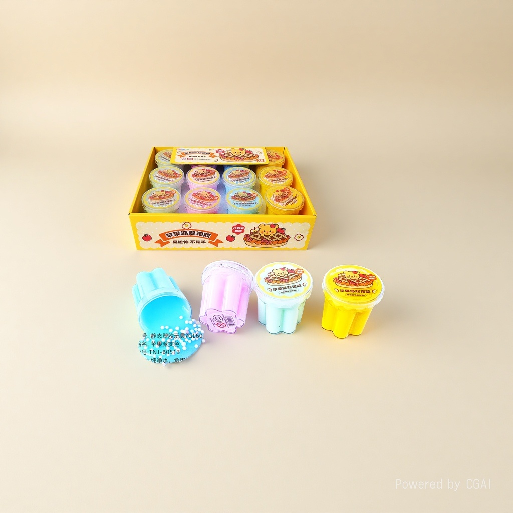 Apple pie theme colorful plastic bubble glue children's toy set, non-edible bubble machine Specification image