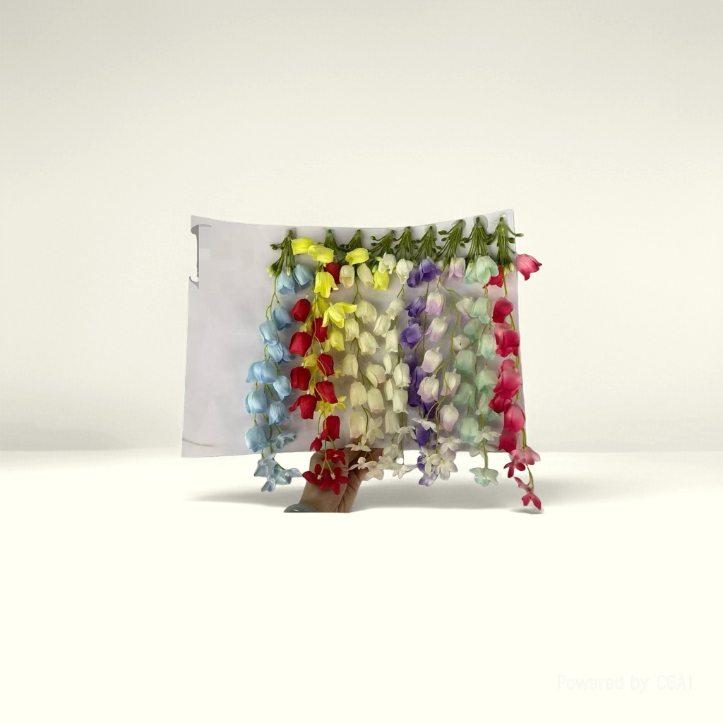 Monet's Garden colorful simulated plastic flower string of bells