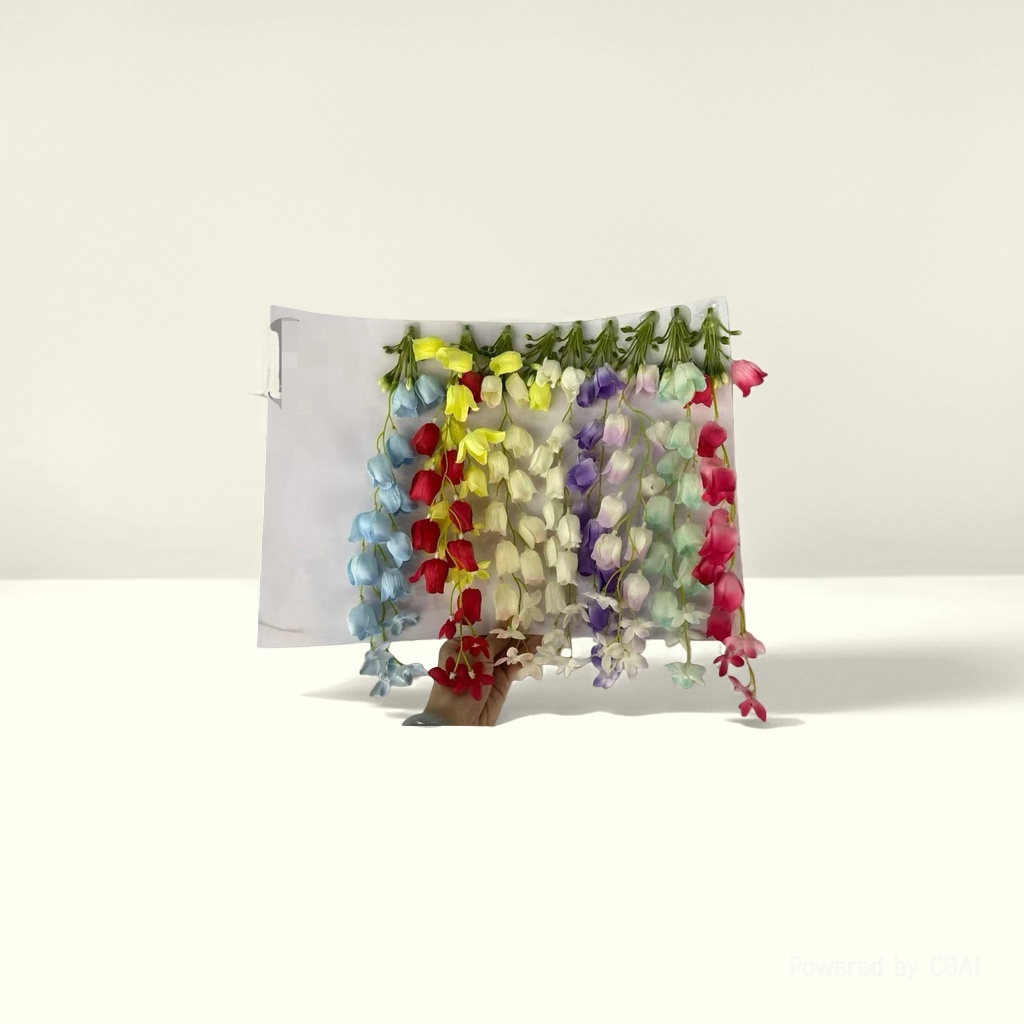 Monet's Garden colorful simulated plastic flower string of bells details Picture