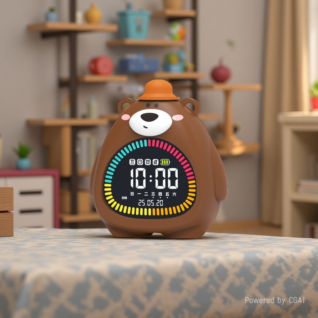 Factory direct sales smart alarm clock, cute bear night light, a wake-up wonder for students and children, time management, multi-functional electronic clock Application Scenario