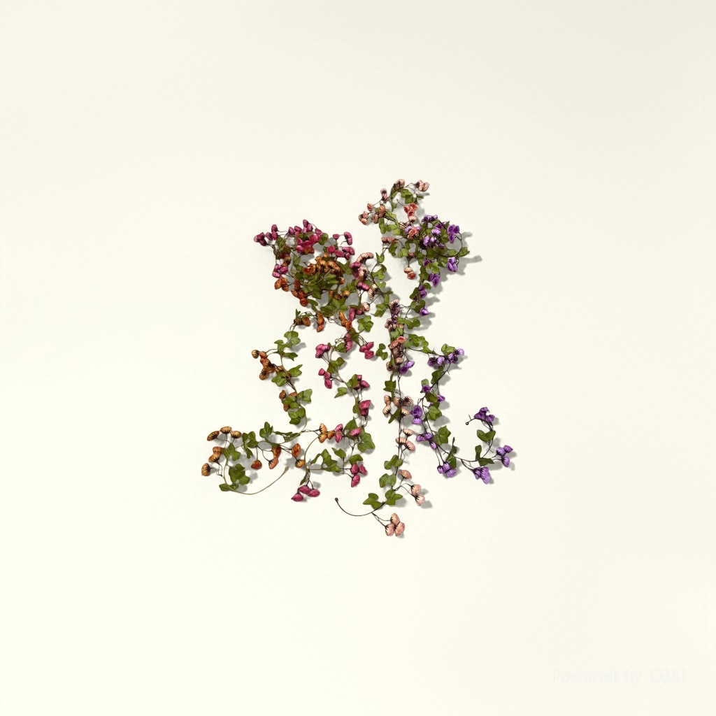 Artificial climbing vines with colorful artificial flower vines, white small moss and dead wood decoration, 69 rose vines details Picture