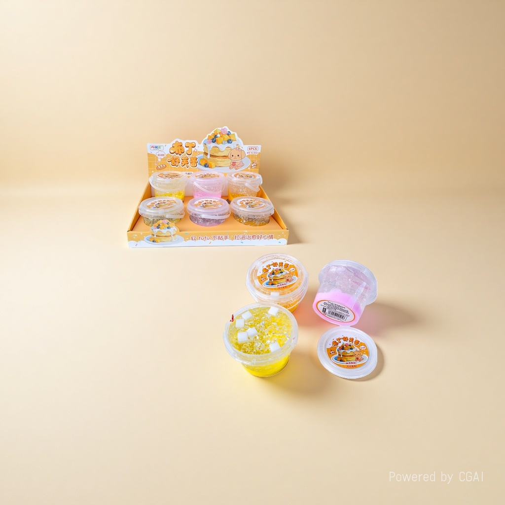 Pudding Souffle two-color platinum bubble glue bubble toy, static plastic toy. Non-food. Do not consume details Picture