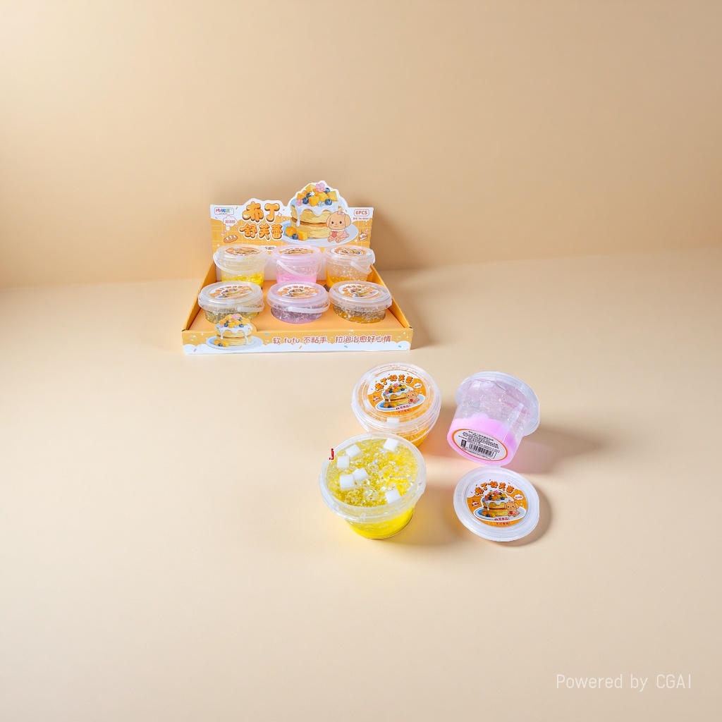 Pudding Souffle two-color platinum bubble glue bubble toy, static plastic toy. Non-food. Do not consume Specification image