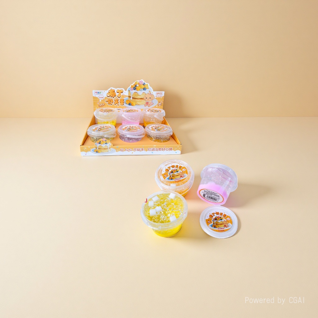 Pudding Souffle two-color platinum bubble glue bubble toy, static plastic toy. Non-food. Do not consume