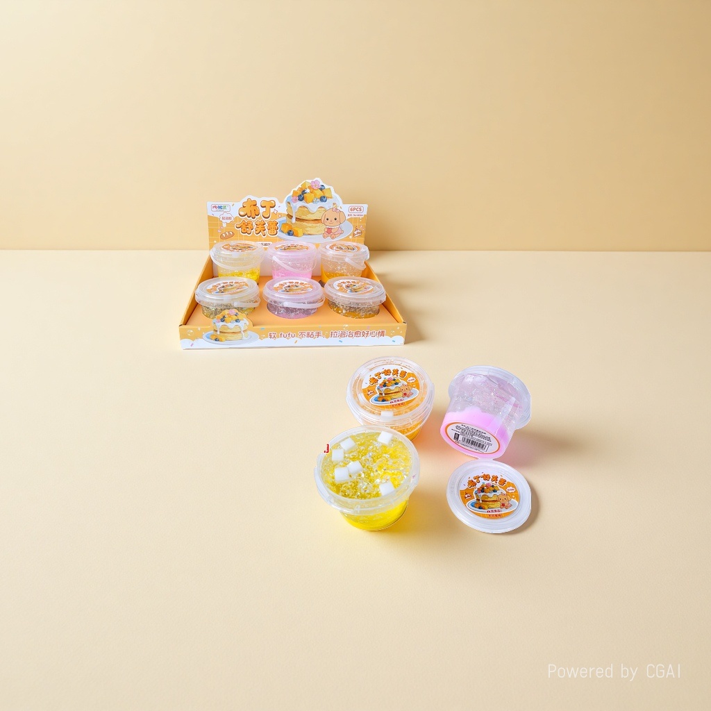 Pudding Souffle two-color platinum bubble glue bubble toy, static plastic toy. Non-food. Do not consume Application Scenario