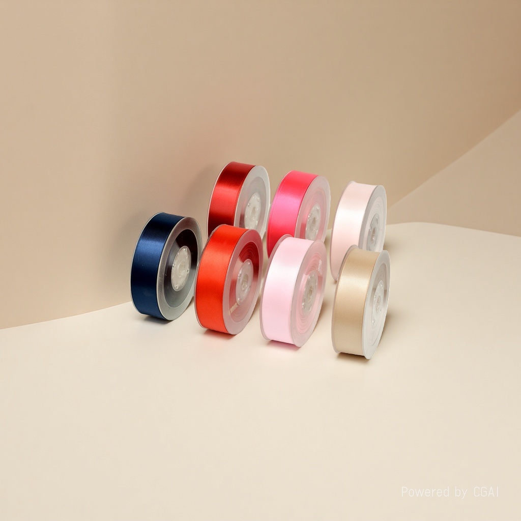 Single-sided satin ribbon, colored wedding rose material, accessory material, cake packaging tape Item Picture