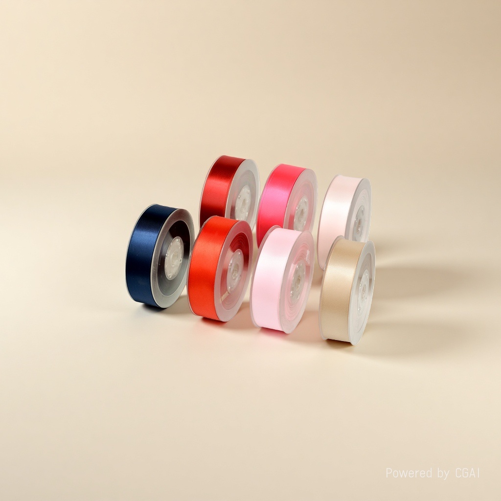 Single-sided satin ribbon, colored wedding rose material, accessory material, cake packaging tape Specification image