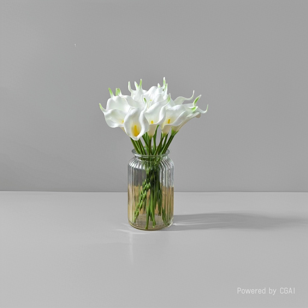 White calla lily decorative flowerpot container plastic ceramic hydroponic flowerpot inner box details Picture