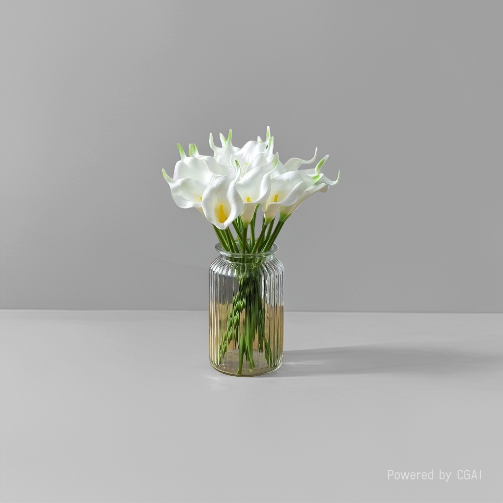 White calla lily decorative flowerpot container plastic ceramic hydroponic flowerpot inner box