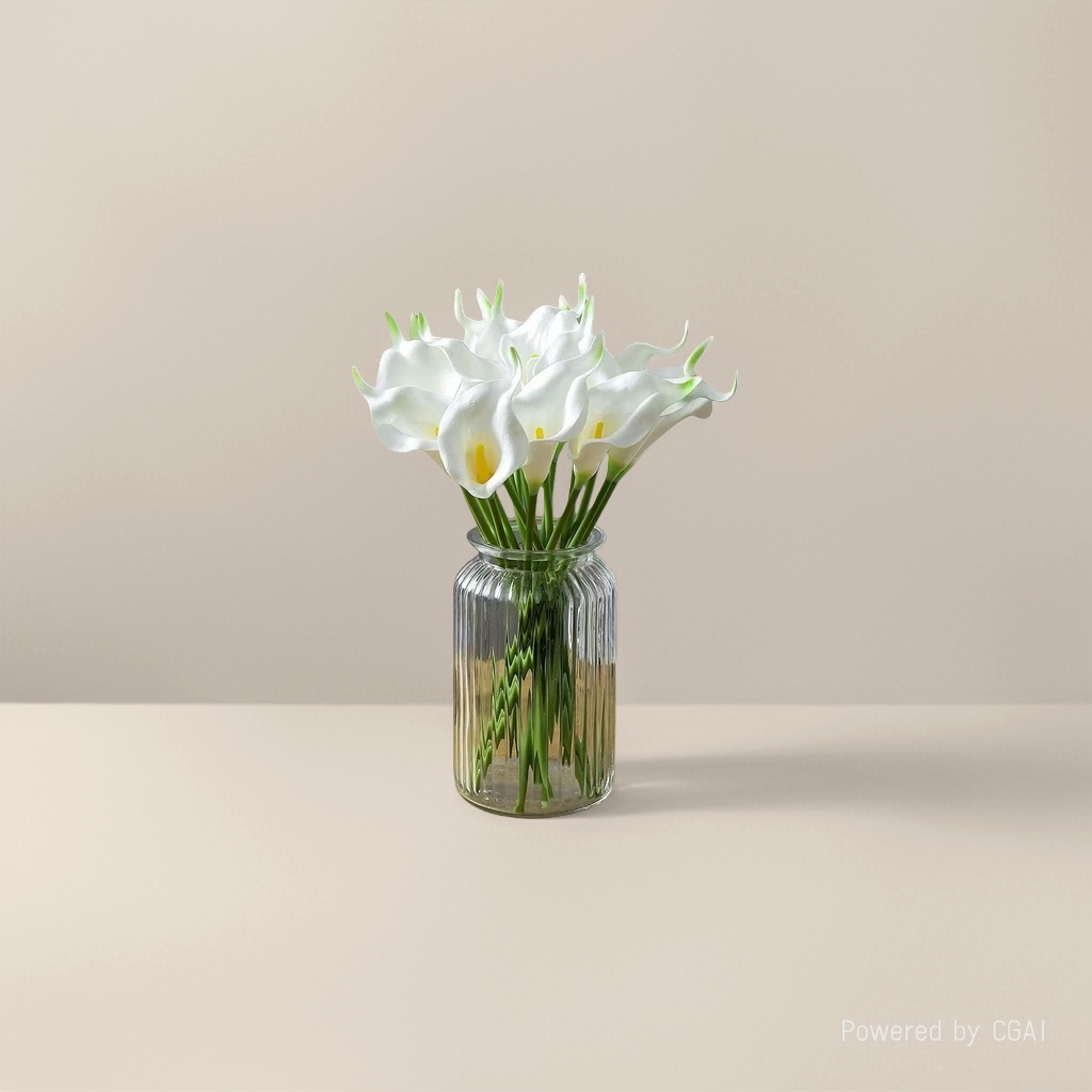 White calla lily decorative flowerpot container plastic ceramic hydroponic flowerpot inner box Specification image