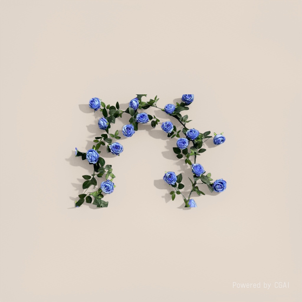 Blue rose wreath ceramic vase home decoration item, snow mountain rose Application Scenario