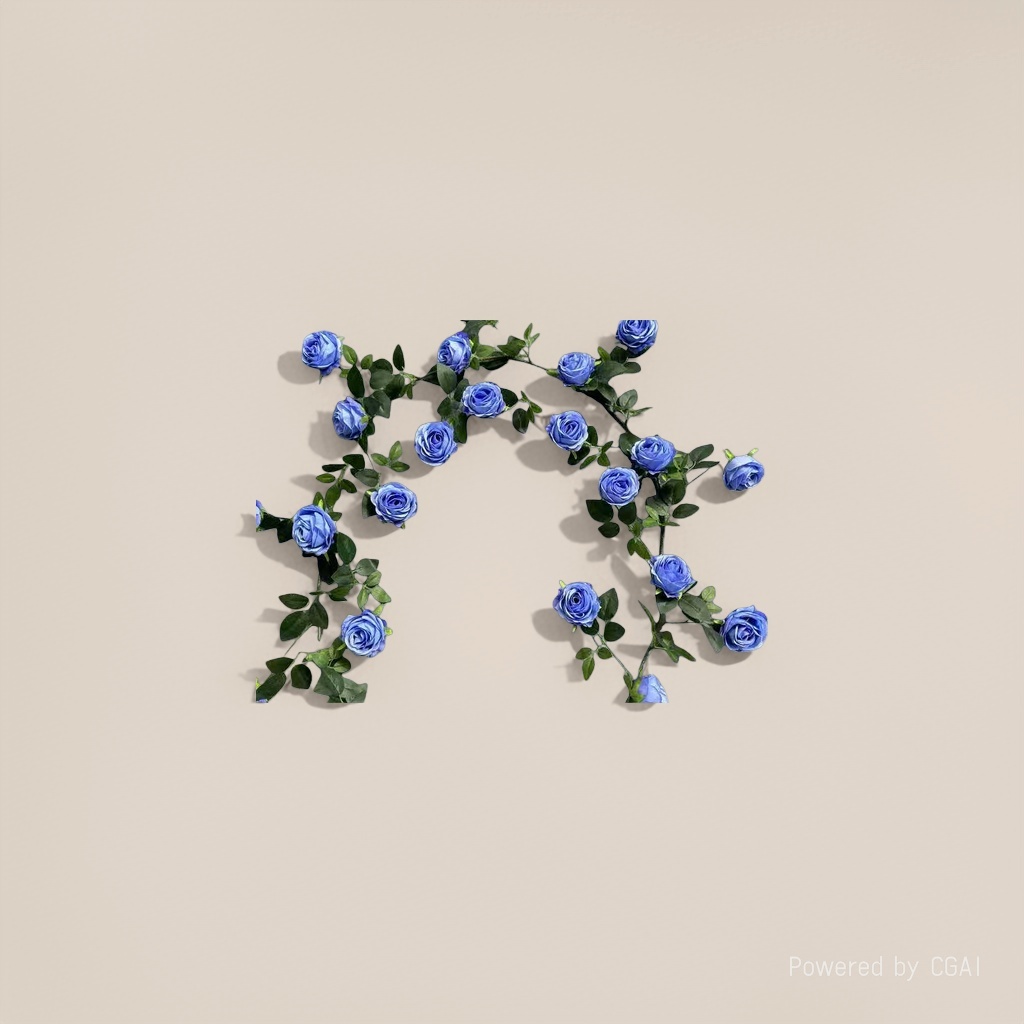 Blue rose wreath ceramic vase home decoration item, snow mountain rose Specification image