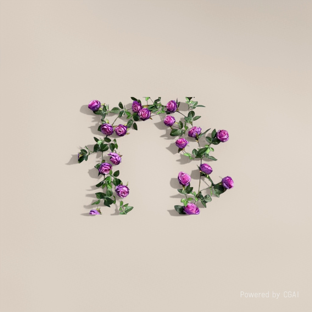 A life-sized purple rose bouquet with rose petal pieces. Flowers life-sized roses, snow mountain roses Specification image