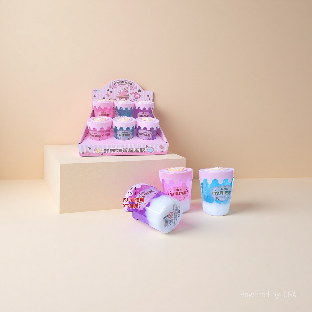 Bubble tea bubble glue bubble toy set for children, summer cartoon smoke bubble machine Specification image