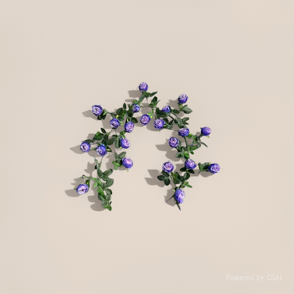 A life-sized purple rose bouquet with rose petal pieces, "Flowers" life-sized roses Application Scenario