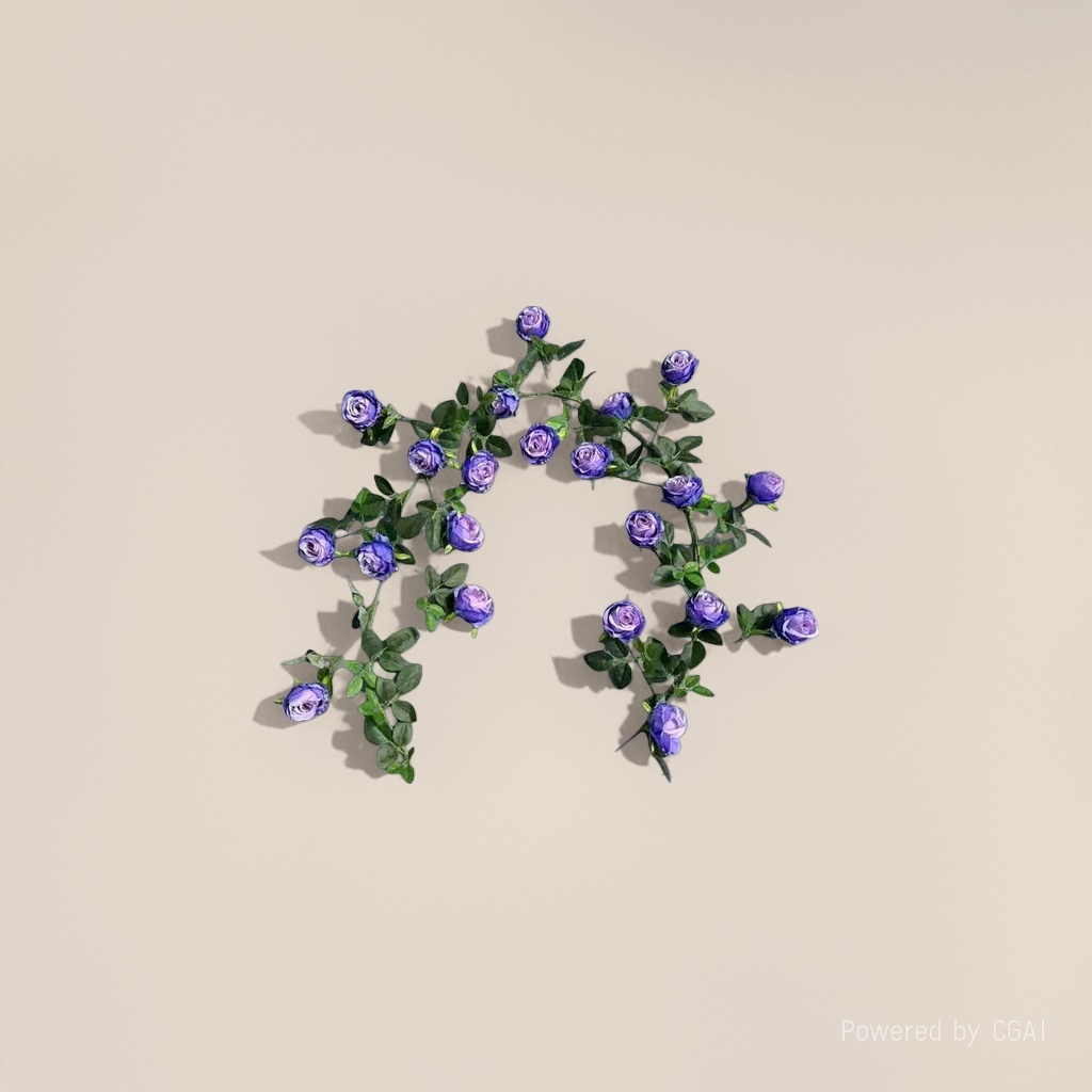 A life-sized purple rose bouquet with rose petal pieces, "Flowers" life-sized roses Specification image