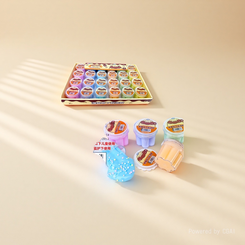 Five-color foaming glue cup surface colored clay, ultra-light clay, children's toy foaming sand