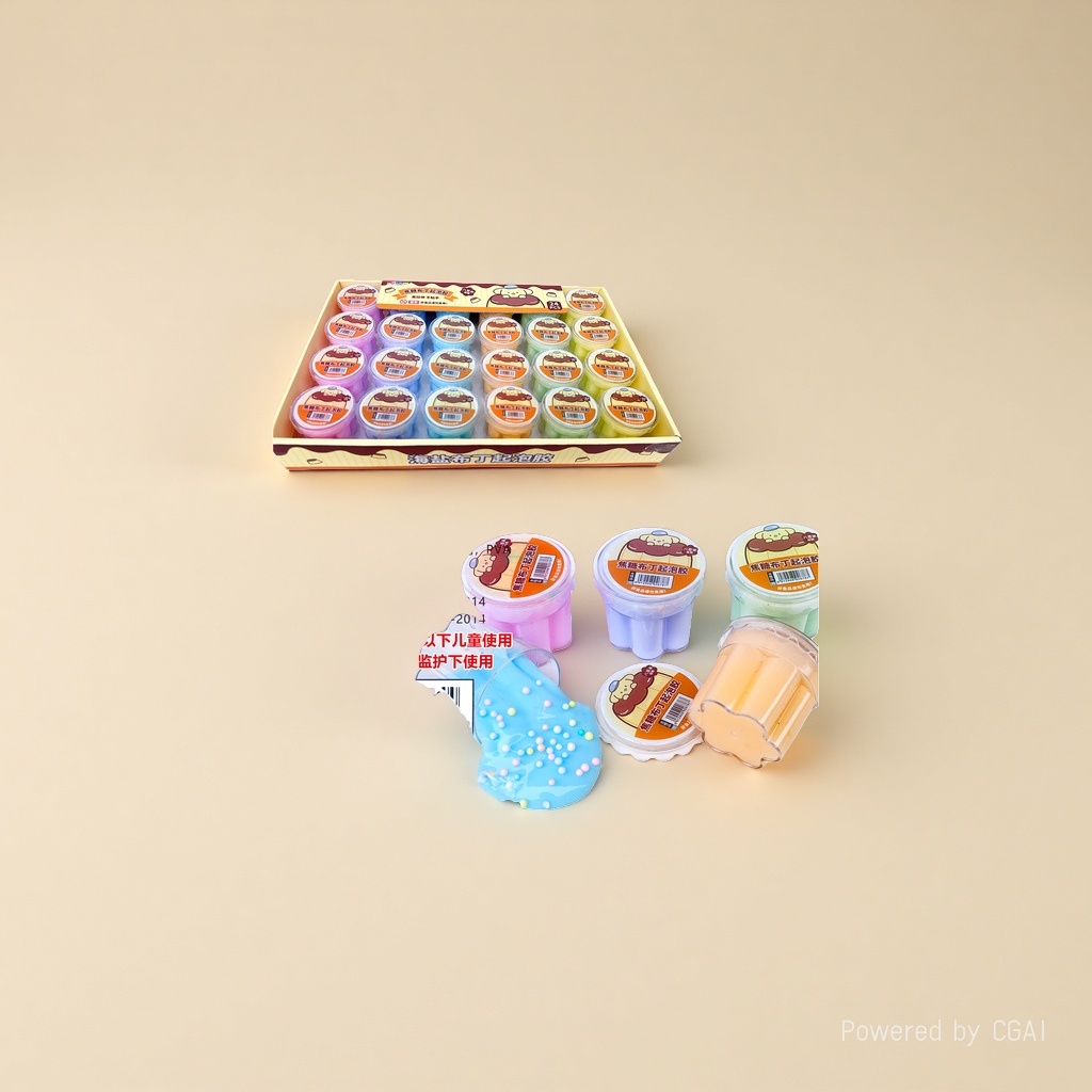 Five-color foaming glue cup surface colored clay, ultra-light clay, children's toy foaming sand details Picture