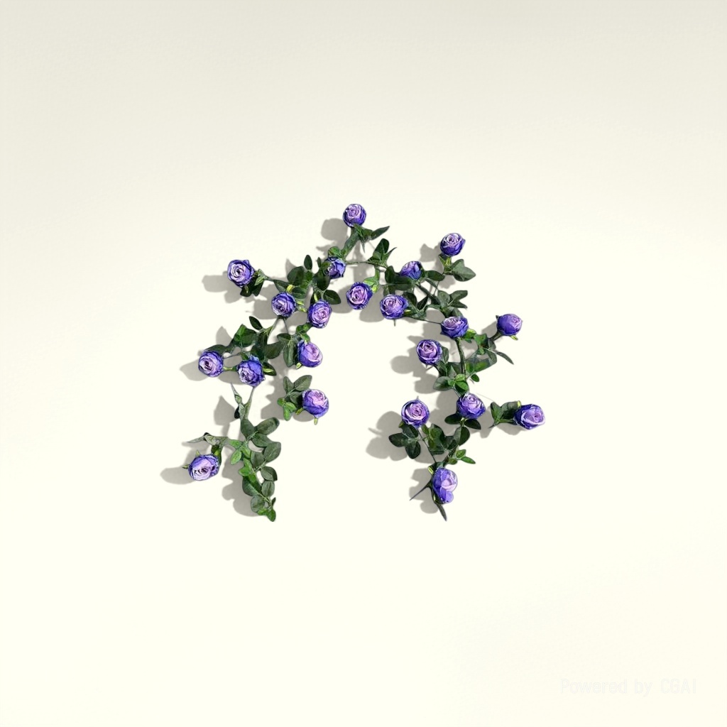 A simulated purple rose bouquet with petal pieces, featuring fresh Flowers to replace the "Flowers" rose decoration details Picture